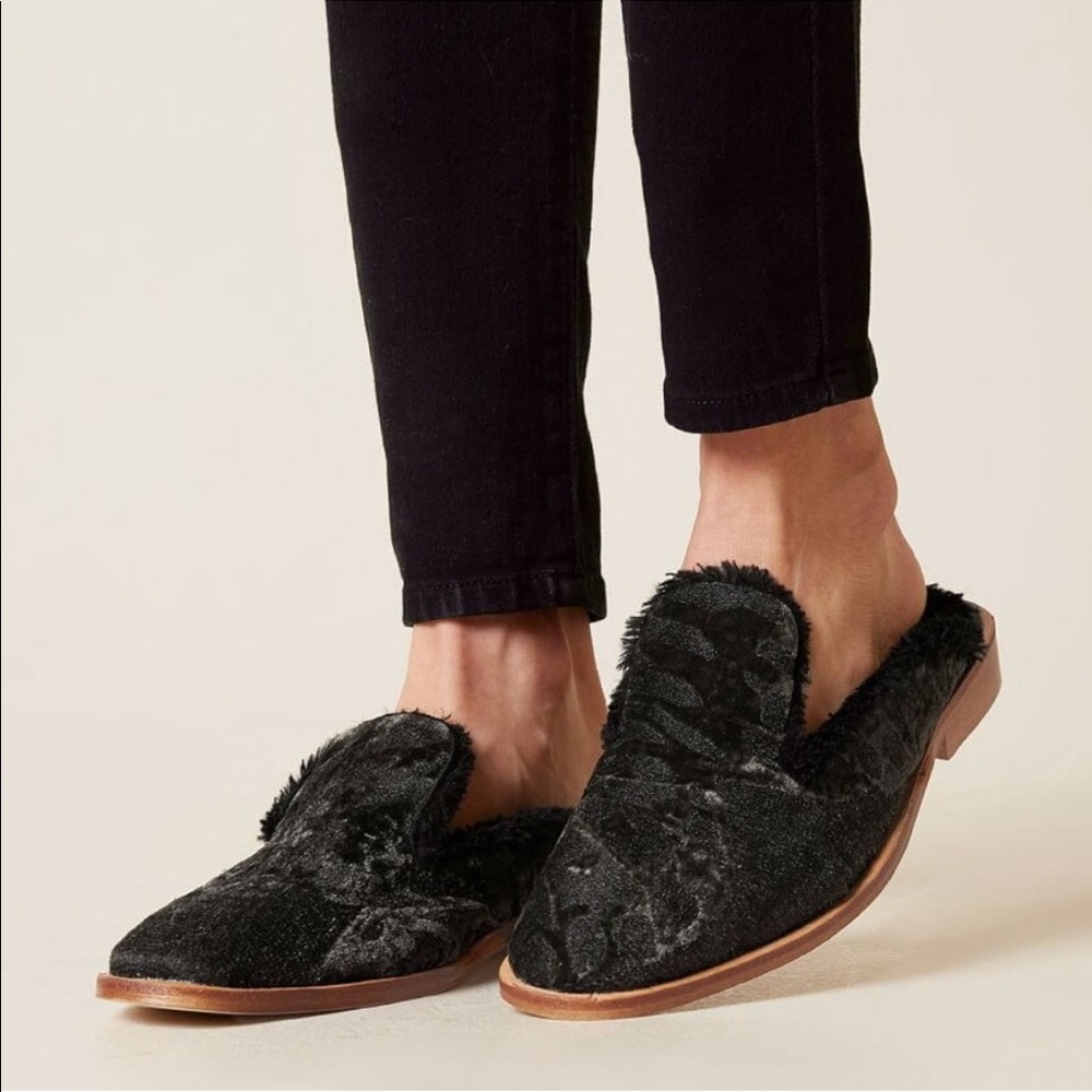 Free People Butterfly Effect Faux Fur Mule shoes